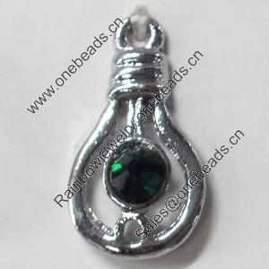 Pendant Zinc Alloy Jewelry Findings, Nobelium Plated, 12x23mm, Sold by PC