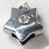 Pendant Zinc Alloy Jewelry Findings, Nobelium Plated, Star, 16x18mm, Sold by PC