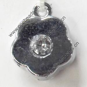 Pendant Zinc Alloy Jewelry Findings, Nobelium Plated, 14x17mm, Sold by PC