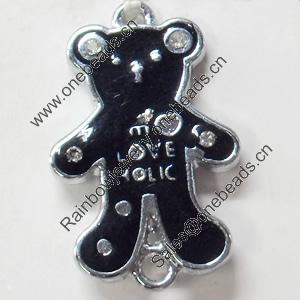 Pendant Zinc Alloy Jewelry Findings, Nobelium Plated, 18x29mm, Sold by PC