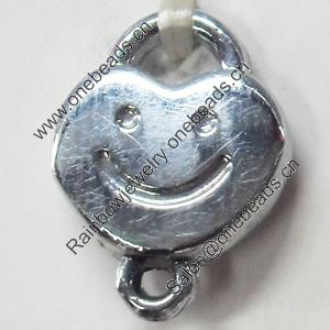 Pendant Zinc Alloy Jewelry Findings, Nobelium Plated, 11x15mm, Sold by PC