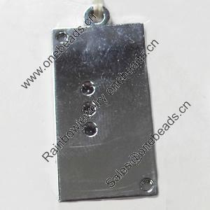 Pendant Zinc Alloy Jewelry Findings, Nobelium Plated, 17x36mm, Sold by PC