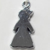 Pendant Zinc Alloy Jewelry Findings, Nobelium Plated, 13x26mm, Sold by PC