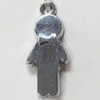 Pendant Zinc Alloy Jewelry Findings, Nobelium Plated, 11x26mm, Sold by PC