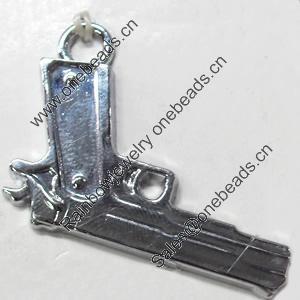 Pendant Zinc Alloy Jewelry Findings, Nobelium Plated, 34x26mm, Sold by PC