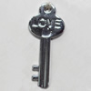 Pendant Zinc Alloy Jewelry Findings, Nobelium Plated, Key, 14x32mm, Sold by PC