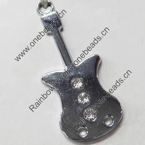Pendant Zinc Alloy Jewelry Findings, Nobelium Plated, 14x33mm, Sold by PC