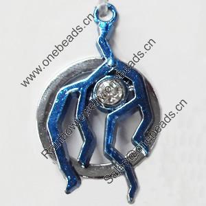 Pendant Zinc Alloy Jewelry Findings, Nobelium Plated, 25x41mm, Hole:3mm, Sold by PC