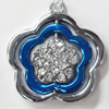 Pendant Zinc Alloy Jewelry Findings, Nobelium Plated, 27x30mm, Hole:3mm, Sold by PC