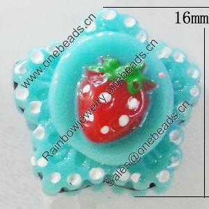 Resin Cabochons, No-Hole Jewelry findings, Star 16mm, Sold by Bag 