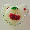 Resin Cabochons, No-Hole Jewelry findings, Heart 21x24mm, Sold by Bag 