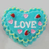 Resin Cabochons, No-Hole Jewelry findings, Heart 22x24mm, Sold by Bag 