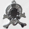 Pendant Zinc Alloy Jewelry Findings, Nobelium Plated, 29x37mm, Hole:3mm, Sold by PC