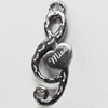 Pendant Zinc Alloy Jewelry Findings, Nobelium Plated, 12x33mm, Hole:2mm, Sold by PC