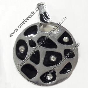 Pendant Zinc Alloy Jewelry Findings, Nobelium Plated, 31mm, Sold by PC