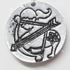 Pendant Zinc Alloy Jewelry Findings, Flat Round, 22mm，Sold by PC