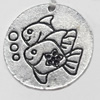 Pendant Zinc Alloy Jewelry Findings, Flat Round, 22mm，Sold by PC