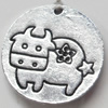 Pendant Zinc Alloy Jewelry Findings, Flat Round, 22mm，Sold by PC