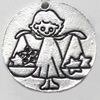 Pendant Zinc Alloy Jewelry Findings, Flat Round, 22mm，Sold by PC