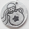 Pendant Zinc Alloy Jewelry Findings, Flat Round, 22mm，Sold by PC