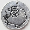 Pendant Zinc Alloy Jewelry Findings, Flat Round, 22mm，Sold by PC