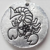 Pendant Zinc Alloy Jewelry Findings, Flat Round, 22mm，Sold by PC