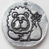 Pendant Zinc Alloy Jewelry Findings, Flat Round, 22mm，Sold by PC