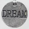 Pendant Zinc Alloy Jewelry Findings, Flat Round, 17mm，Sold by PC