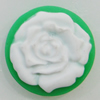 Cameos Resin Beads, No-Hole Jewelry findings, Flat Round 19mm, Sold by Bag