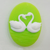 Cameos Resin Beads, No-Hole Jewelry findings, Flat Oval 18x24mm, Sold by Bag