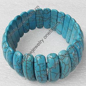 Turquoise Bracelet，24mm, Length Approx:7.1-inch, Sold by Strand