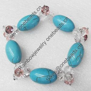 Turquoise Bracelet，15mm, Length Approx:7.1-inch, Sold by Strand