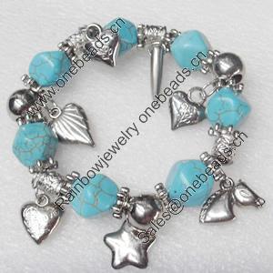 Turquoise Bracelet，12mm, Length Approx:7.1-inch, Sold by Strand