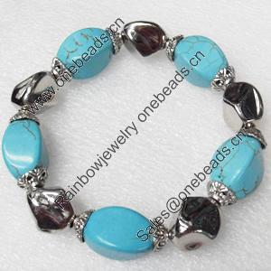 Turquoise Bracelet，12mm, Length Approx:7.1-inch, Sold by Strand