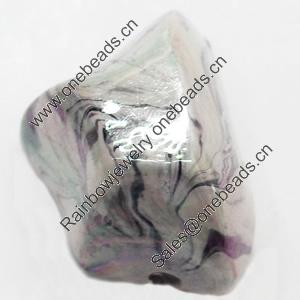 Acrylic Beads Plated AB, Nugget, 16x22mm, Sold by Bag