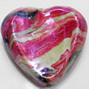 Acrylic Beads Plated AB, Heart, 27x30mm, Sold by Bag