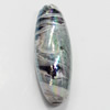 Acrylic Beads Plated AB, Oval, 12x30mm, Sold by Bag