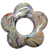 Acrylic Beads Plated AB, Flower, 30mm, Sold by Bag