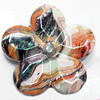 Acrylic Beads Plated AB, Flower, 31mm, Sold by Bag