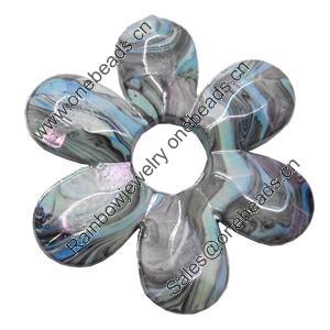 Acrylic Beads Plated AB, 40x44mm, Sold by Bag