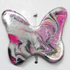 Acrylic Beads Plated AB, Butterfly, 21x26mm, Sold by Bag