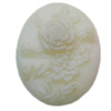 Cameos Resin Beads, No-Hole Jewelry findings, Flat Oval 15x19mm, Sold by Bag