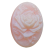 Cameos Resin Beads, No-Hole Jewelry findings, Flat Oval 13x18mm, Sold by Bag
