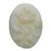 Cameos Resin Beads, No-Hole Jewelry findings, Flat Oval 12x17mm, Sold by Bag