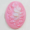 Cameos Resin Beads, No-Hole Jewelry findings, Flat Oval 30x41mm, Sold by Bag