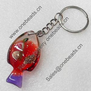 Resin Key Chain，Mix Colour, Length Approx 8.7cm, Sold by PC