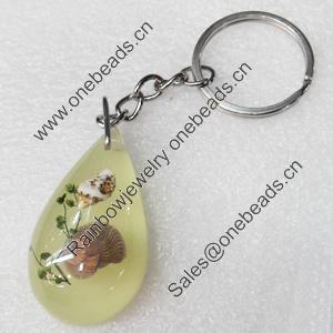 Resin Key Chain，Mix Colour, Length Approx 8.7cm, Sold by PC