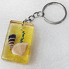 Resin Key Chain，Mix Colour, Length Approx 8.7cm, Sold by PC