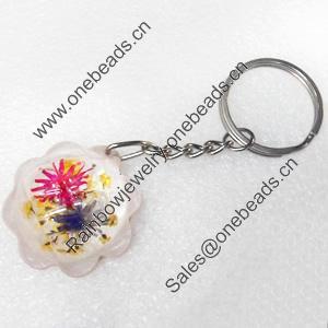 Resin Key Chain，Mix Colour, Length Approx 8.7cm, Sold by PC