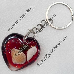 Resin Key Chain，Mix Colour, Length Approx 8.7cm, Sold by PC